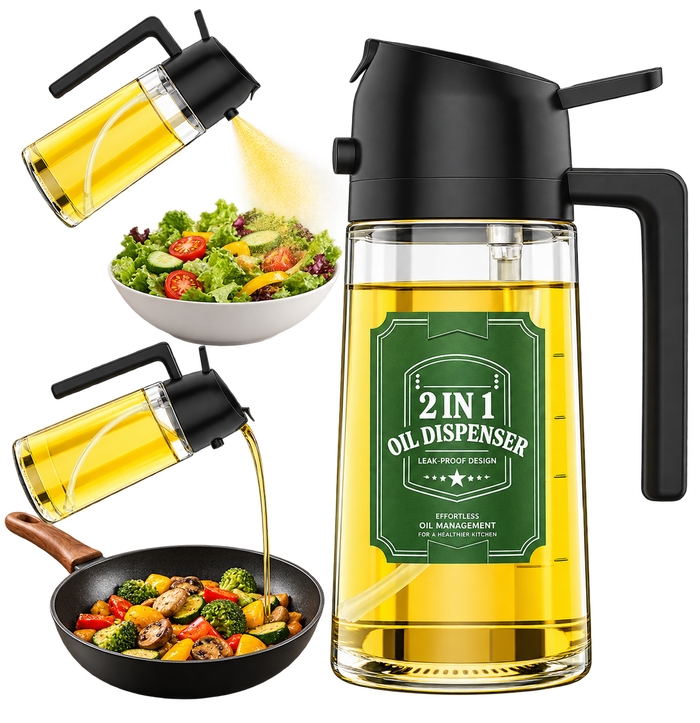 Glass Olive Oil Sprayer & Dispenser Bottle for Kitchen