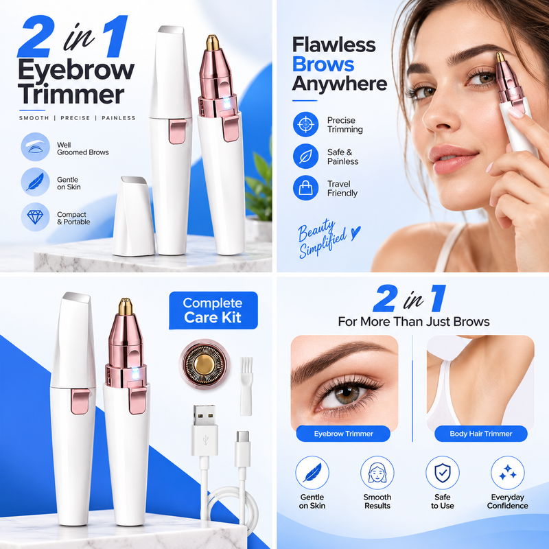 2-in-1 Battery Operated Eyebrow Trimmer