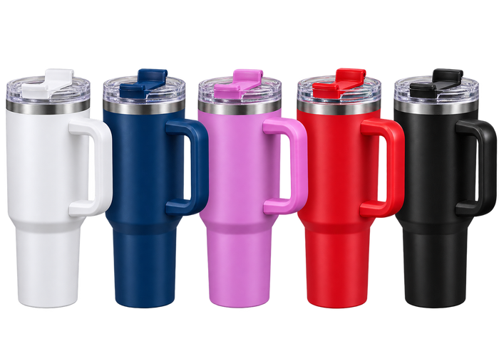 Insulated Travel Tumbler with Handle & Lid – Reusable Stainless Steel