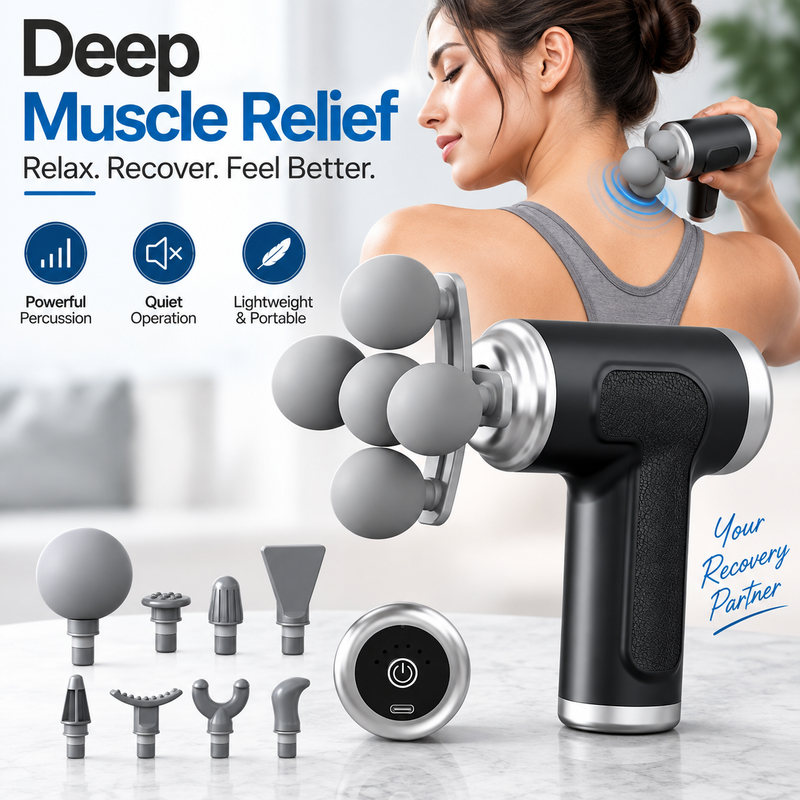 High-Power 5-Head Electric Massage Gun