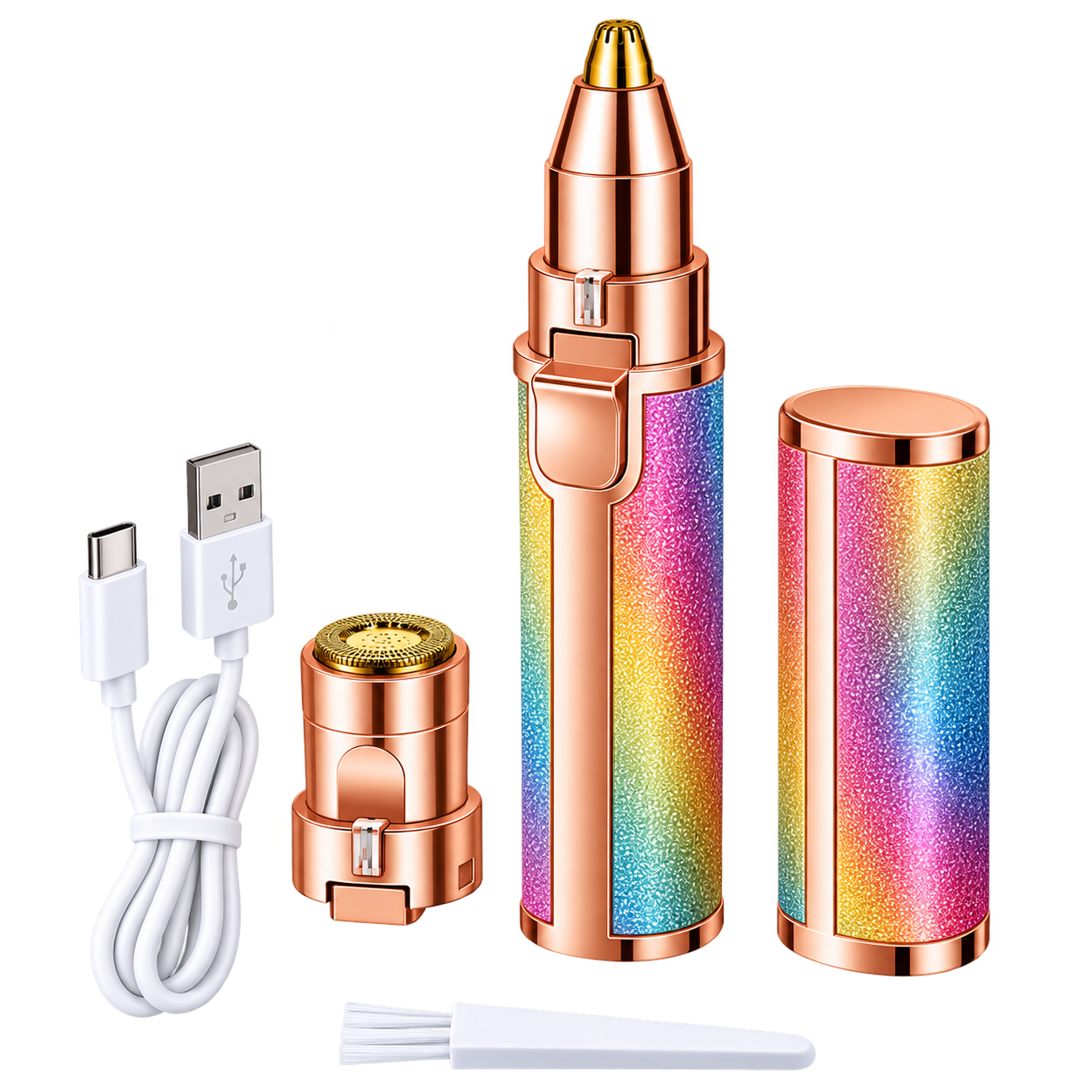 Chargeable 2 in 1 Eyebrow Trimmer and Facial Hair Remover for Women