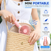 Portable USB Rechargeable Fan – Compact Battery-Powered Mini Hand Fan