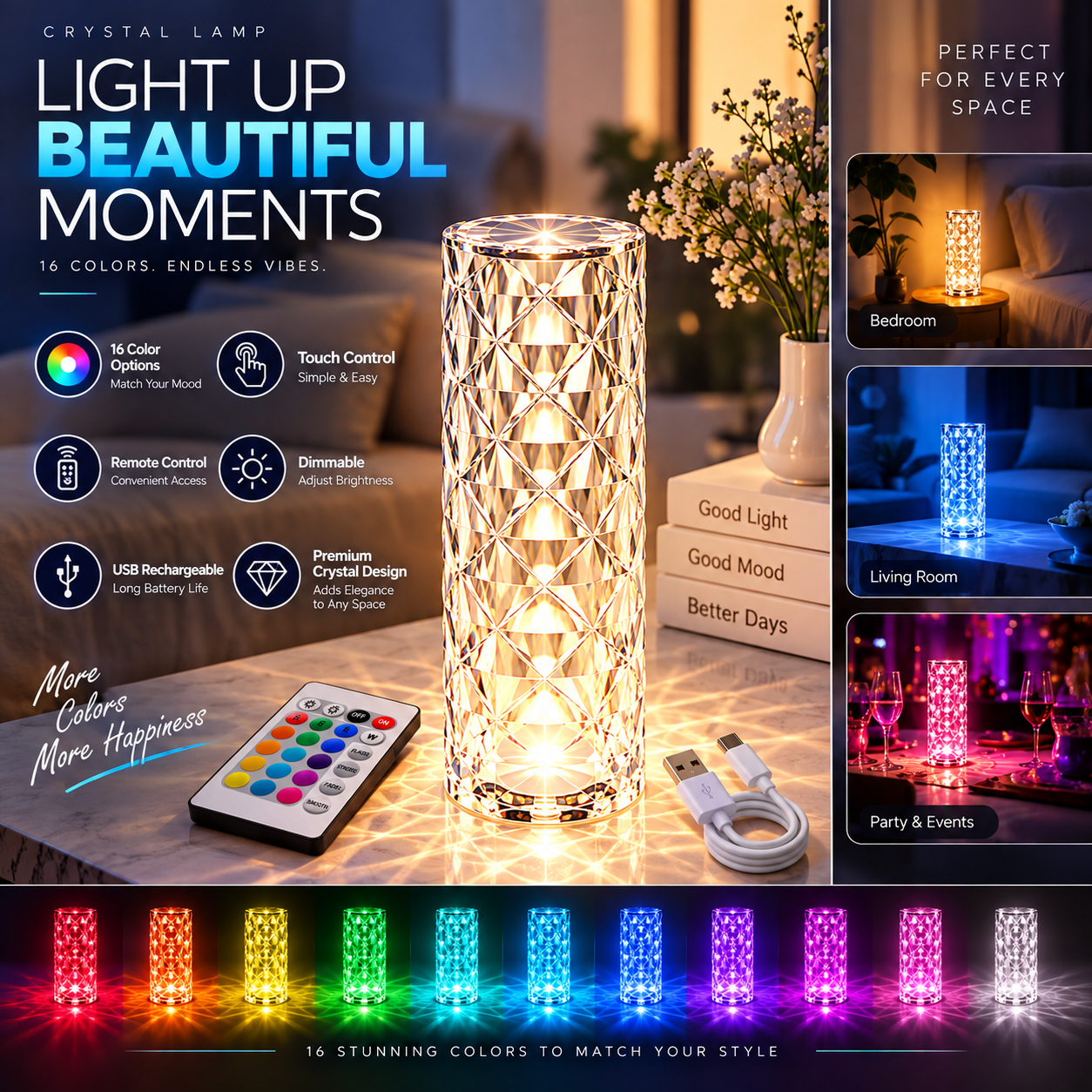 Crystal Diamond Lamp