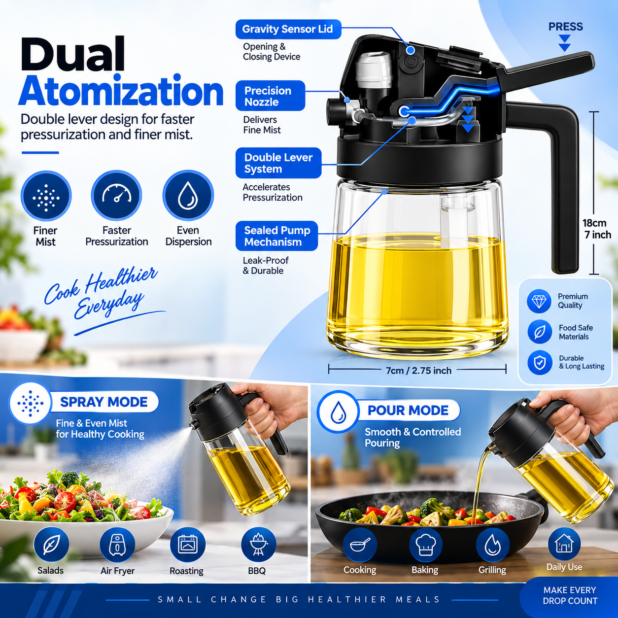 Glass Oil Dispenser Bottle